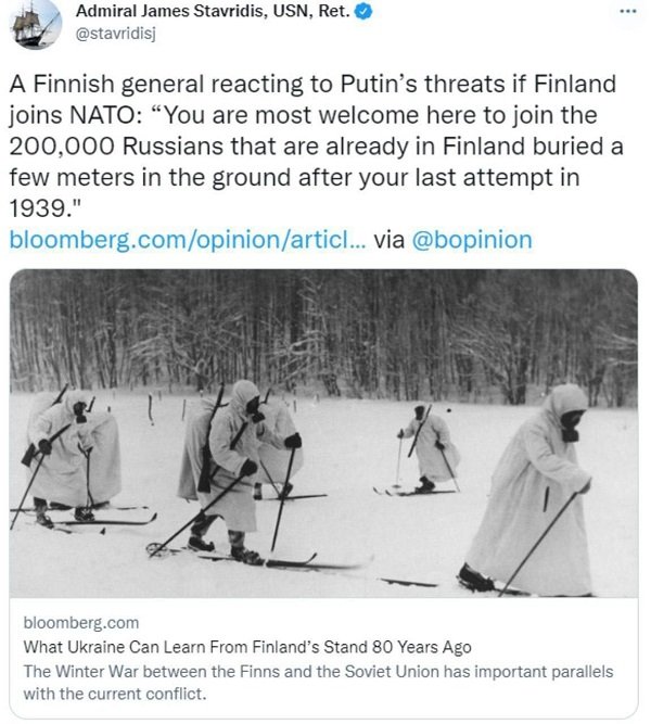 Финский генерал предложил армии РФ присоединиться к 200 тысячам российских солдат, "лежащих в земле"