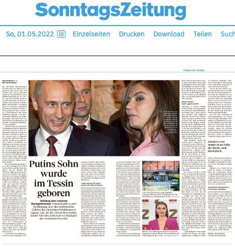 ​Кабаева родила Путину двух сыновей: швейцарская SonntagsZeitung разоблачила секрет диктатора