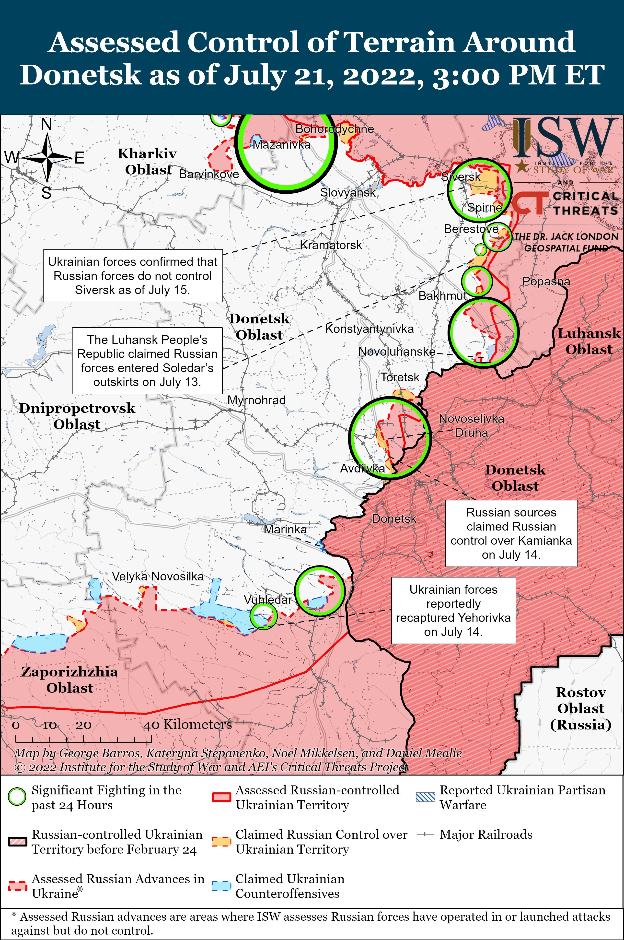 ​Эксперты из ISW озвучили причины, по которым российской армии не удастся захватить весь Донбасс