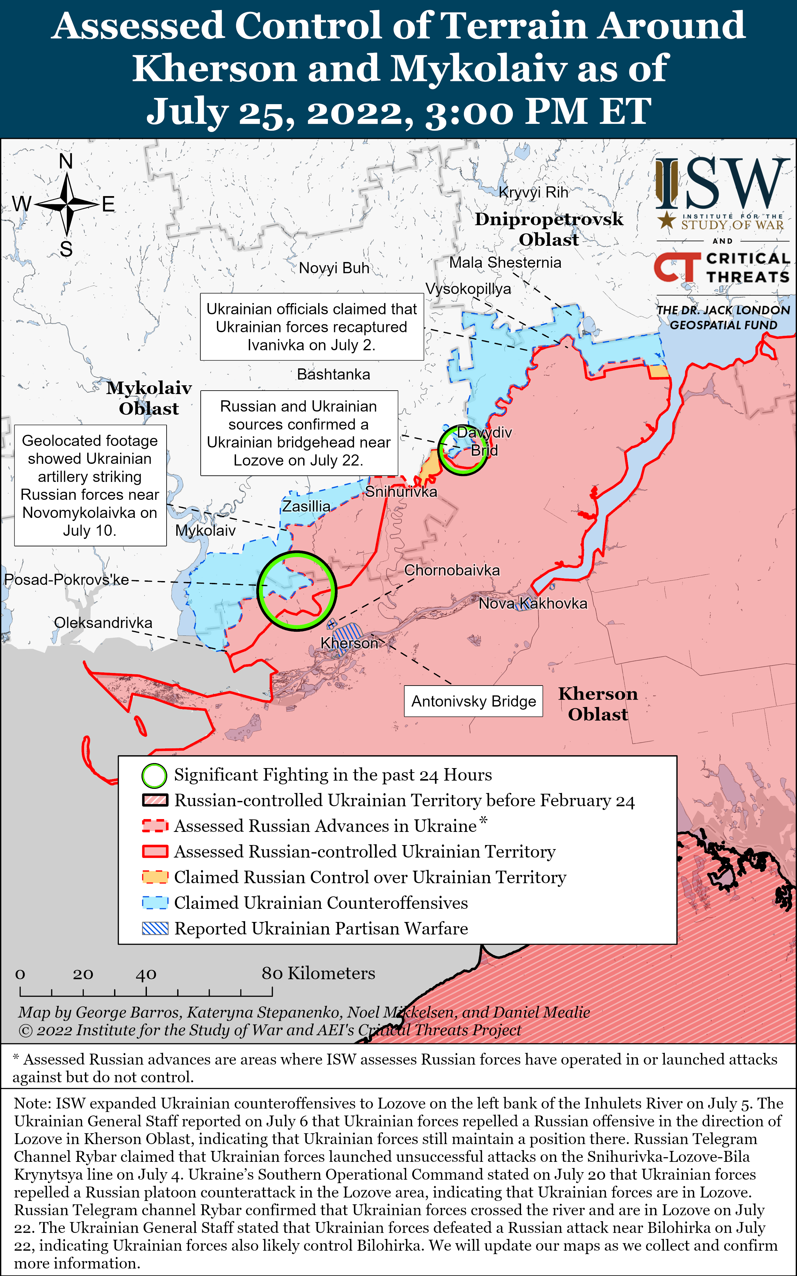 ​Оккупанты готовятся к контрнаступлению ВСУ на Херсонщине: в ISW о ситуации на Юге и Востоке Украины