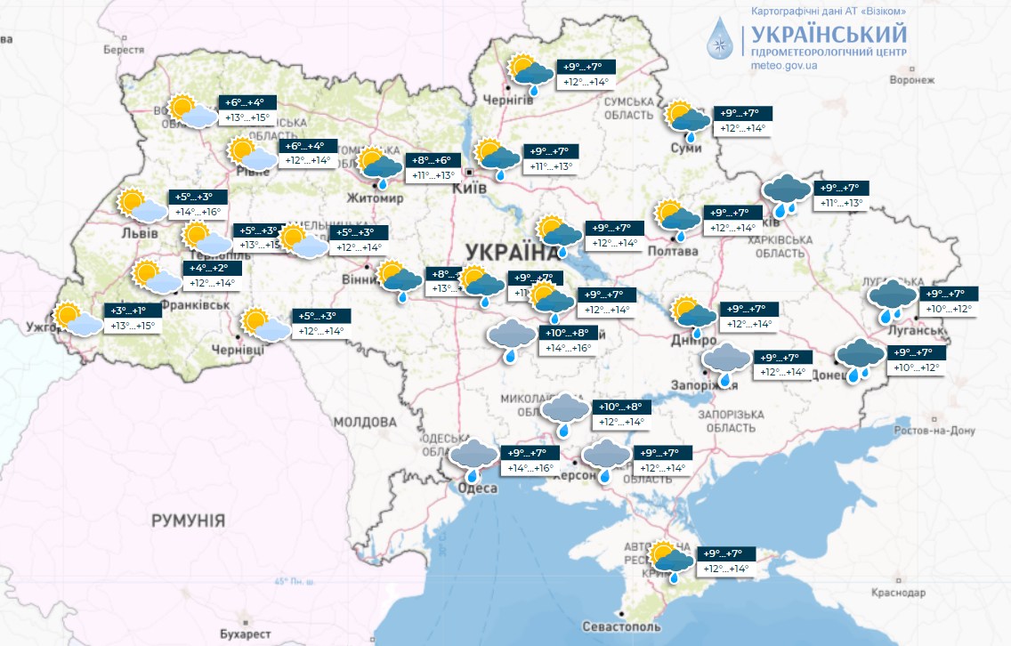 На Украину снова обрушатся дожди, лишь несколько областей останутся сухими 