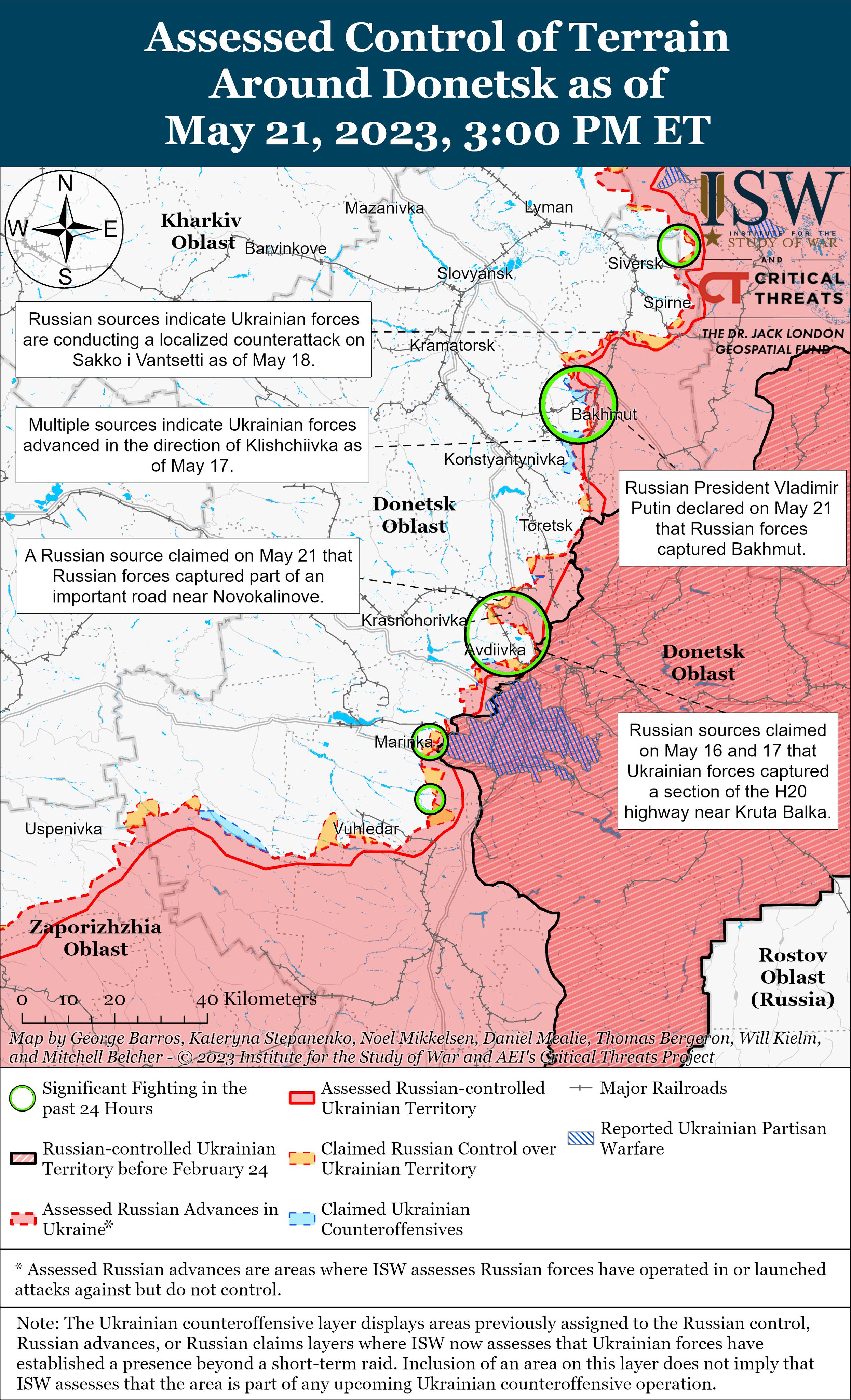 ​ВСУ нанесли удар по врагу в районе трассы Н-20: в ISW о боях на Авдеевском направлении