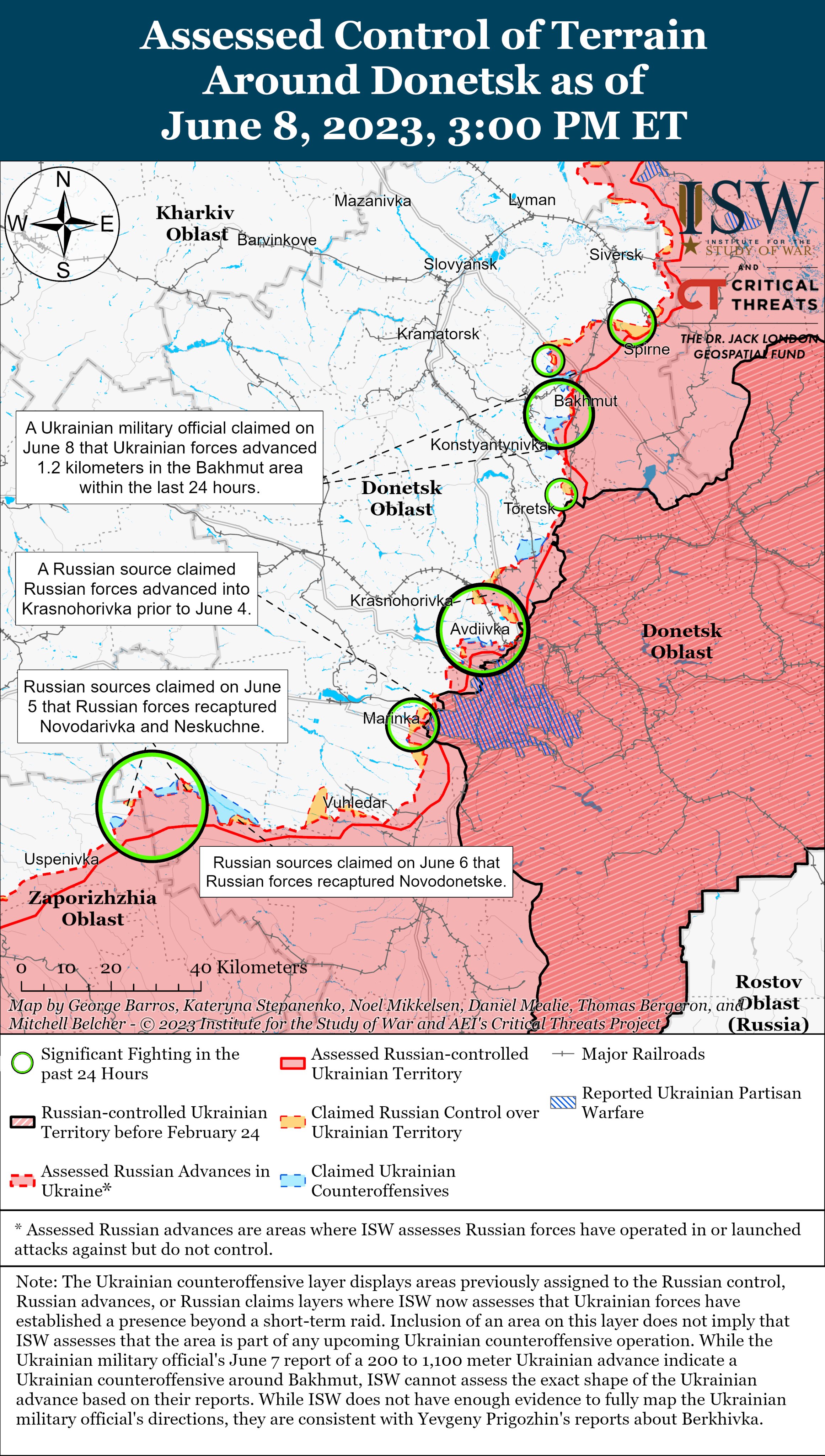 ​ВСУ продвинулись в районе Водяного и вдоль западного берега канала Северский Донец – Донбасс – ISW