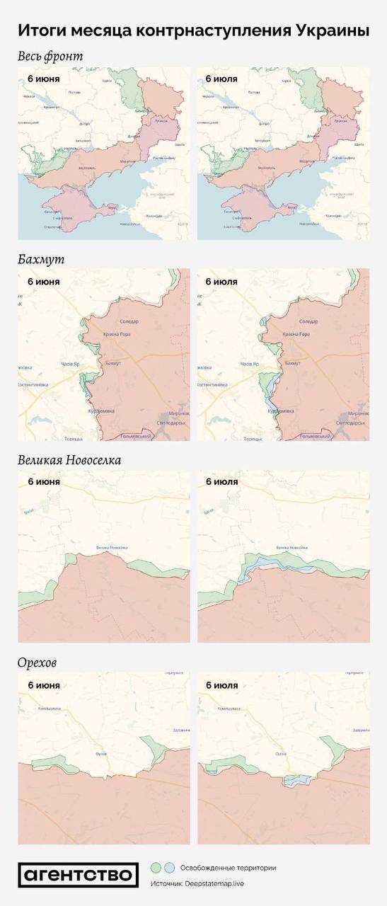 Контрнаступление ВСУ: РФ потеряла более 120 кв. км и вдвое больше танков, чем Украина