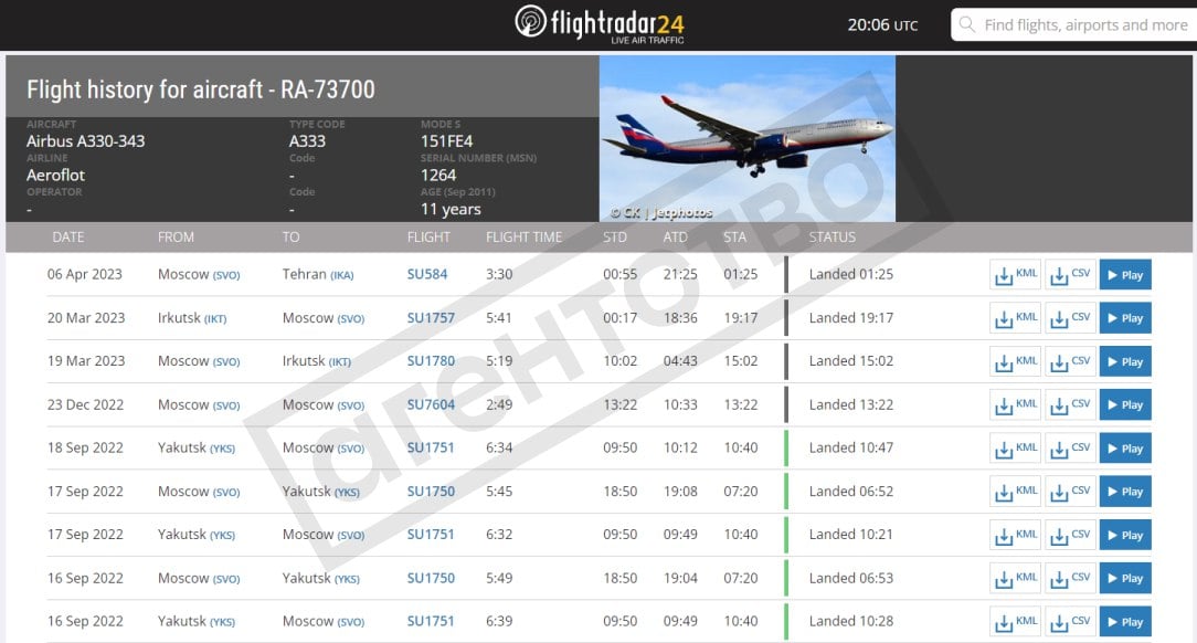 Отправленный на ремонт из РФ самолет Аэрофлота застрял в Иране на 11 месяцев – СМИ