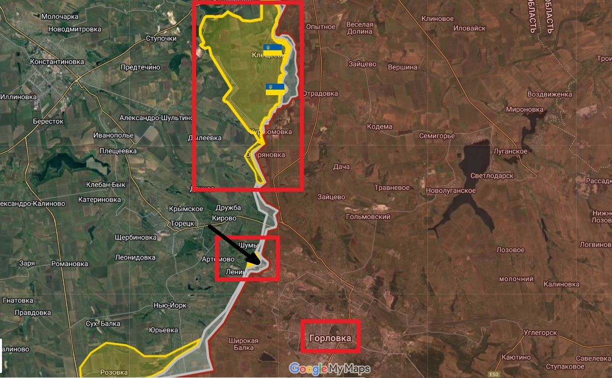 Продвижение ВСУ под Горловкой: появилась карта удара 