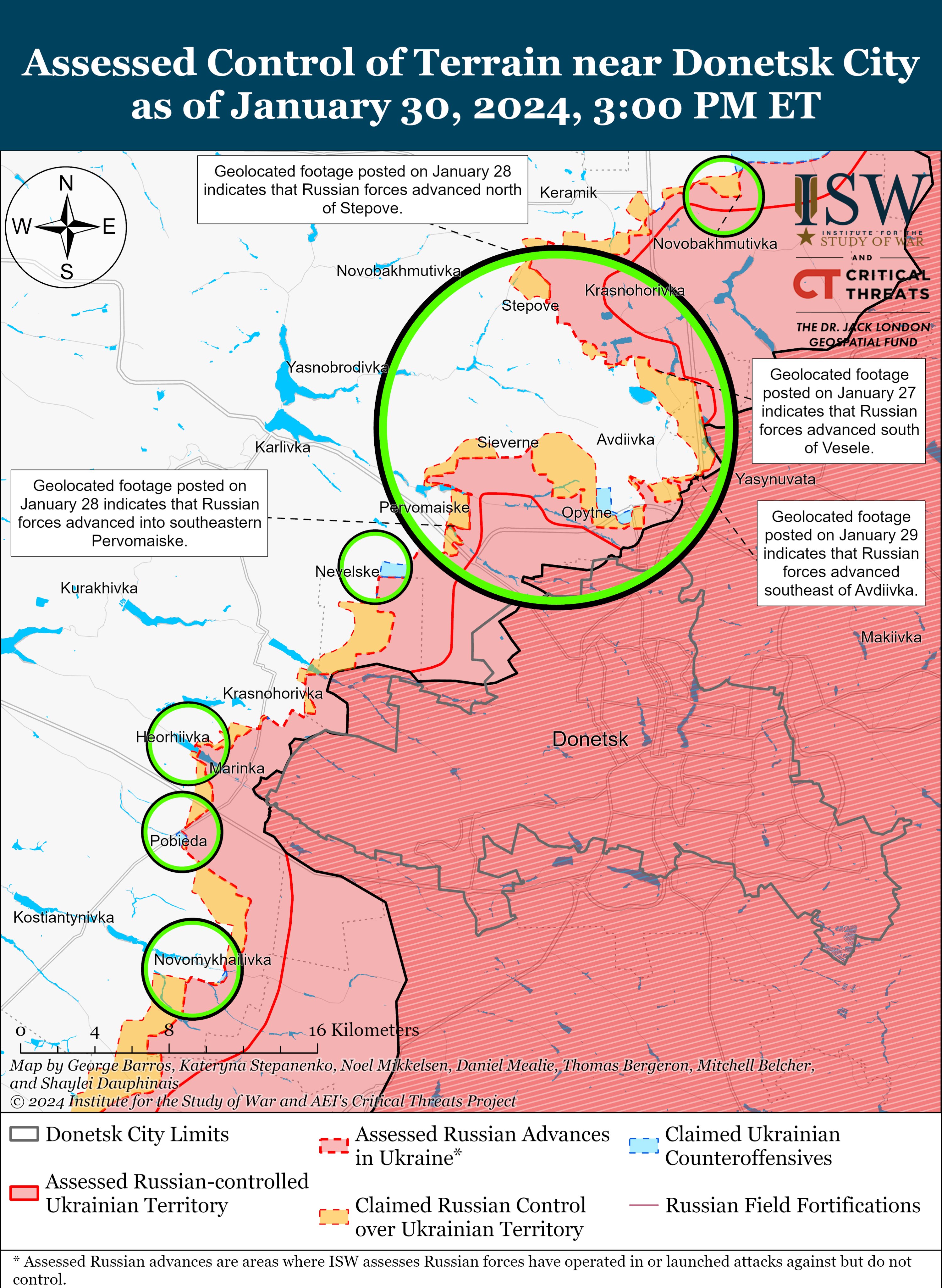 ​Успехи ВСУ в районе Горловки: в ISW рассказали о боях на Авдеевском направлении