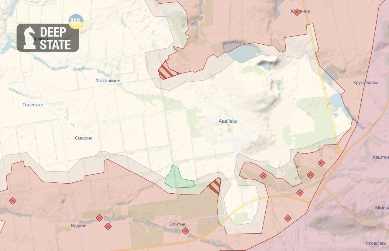 В Авдеевке оккупанты пытаются окружить укрепрайон ВСУ "Зенит" - DeepState