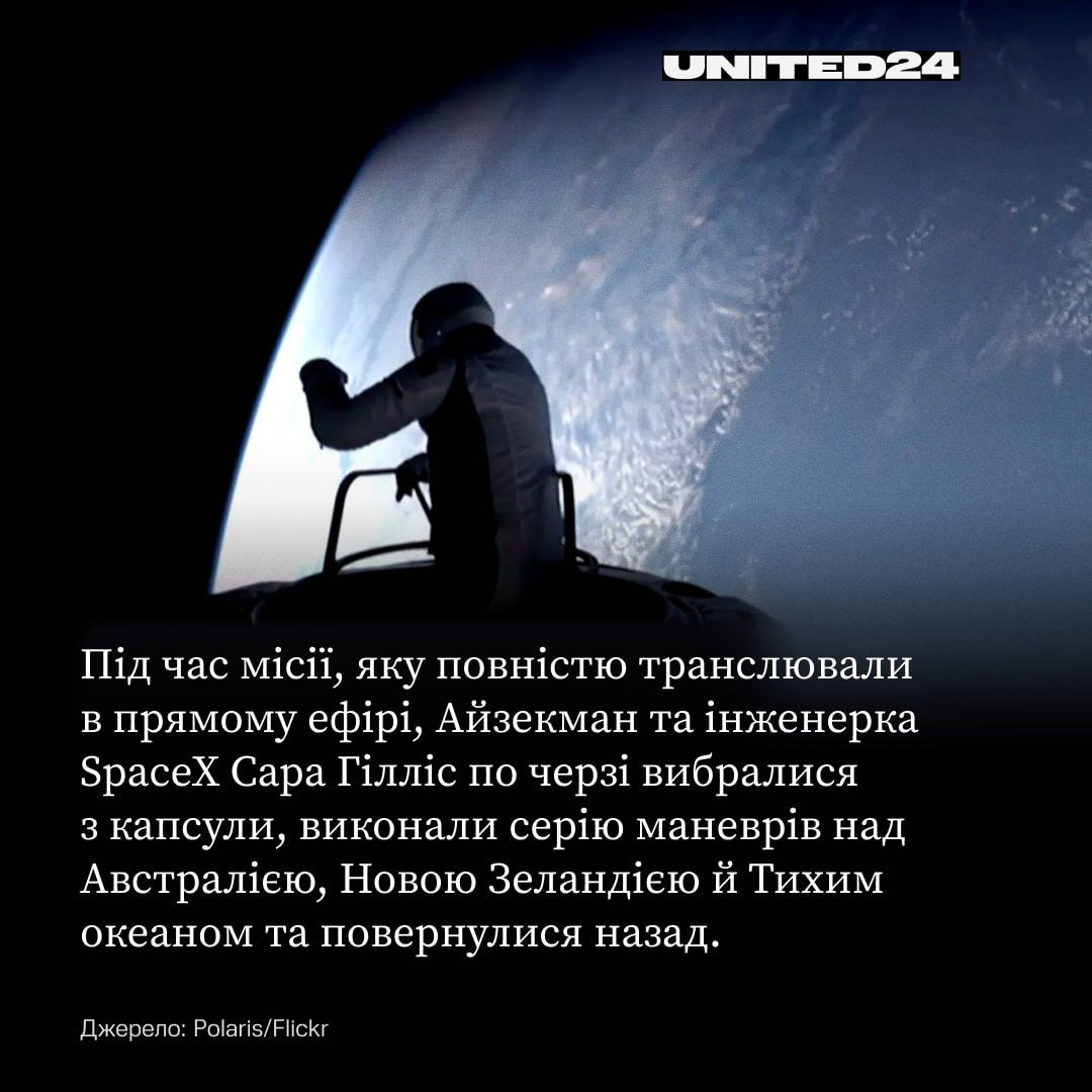 Украинский флаг с логотипом UNITED24 развернули в космосе в рамках миссии SpaceX