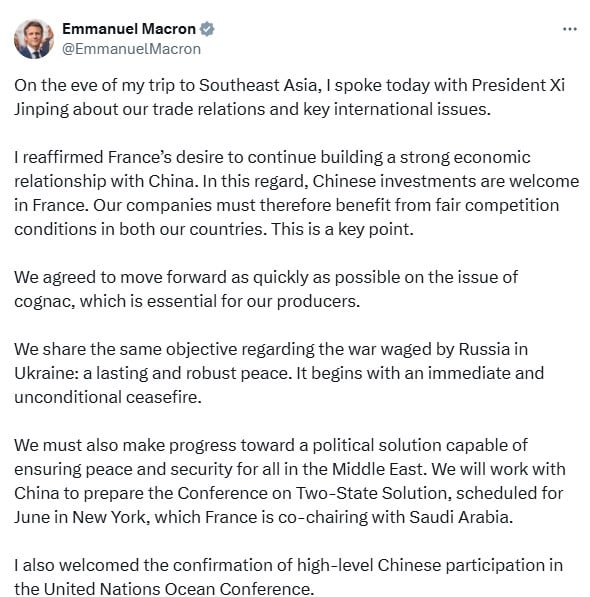 Китай выступил против позиции Путина по войне в Украине – Макрон раскрыл детали 