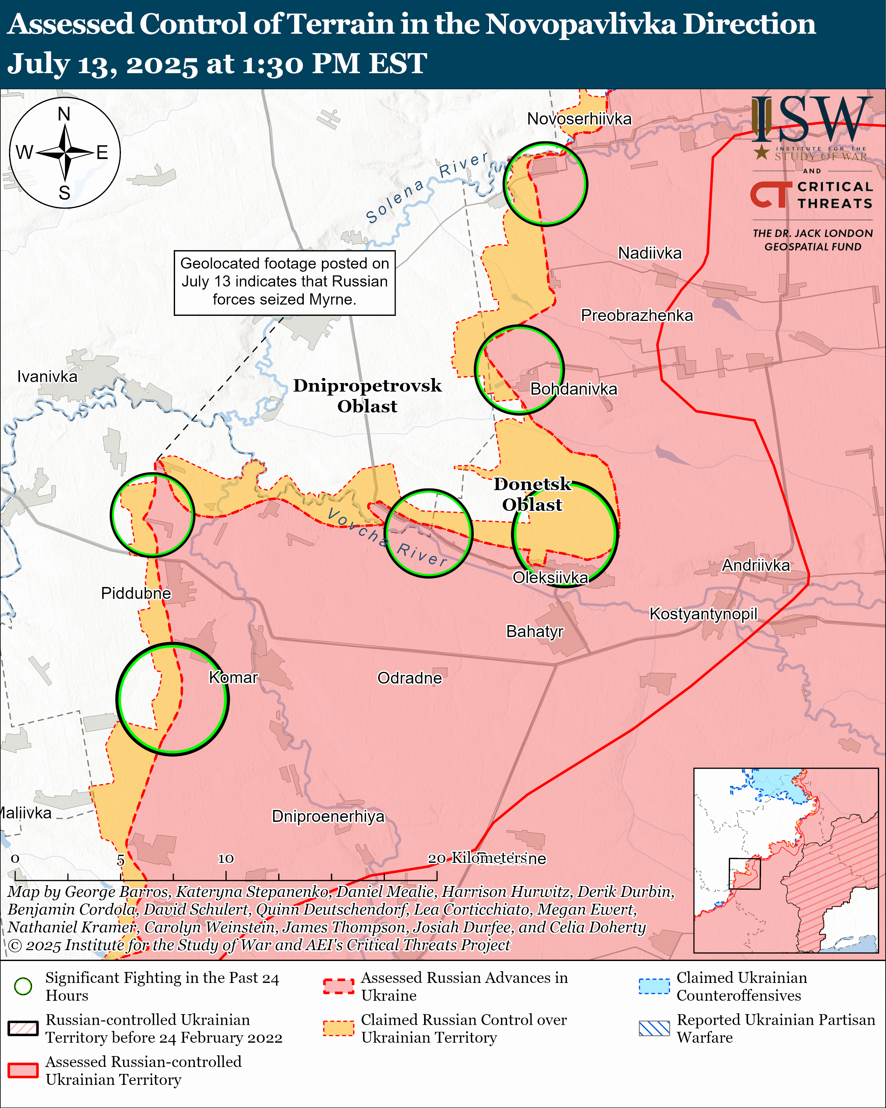 ​ВС РФ пытаются перенести боевые действия на Днепропетровщину: в ISW рассказали о ситуации в районе Новопавловки