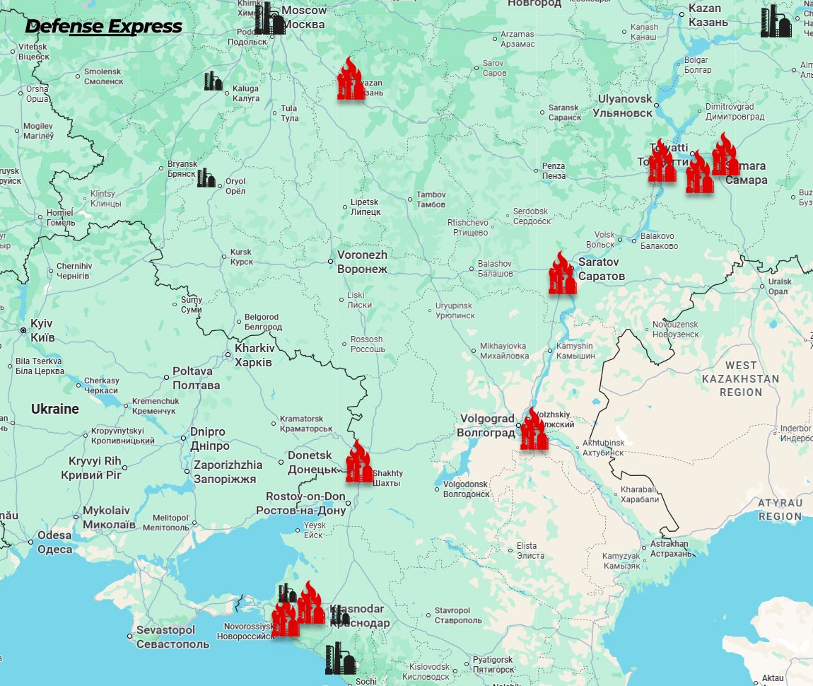 Украина выбила почти все российские НПЗ в радиусе 1000 км, и это еще не конец