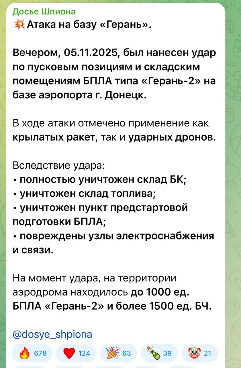 ВСУ подорвали в Донецке склад "Шахедов": одним ударом уничтожены около 1000 дронов – СМИ ВСУ подорвали в Донецке склад "Шахедов": одним ударом уничтожены около 1000 дронов – СМИ