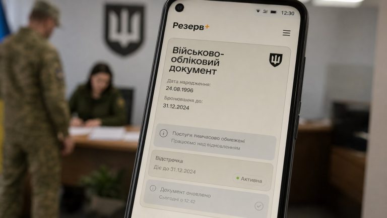 Міноборони тимчасово призупинило частину сервісів у «Резерв+», пов’язаних з інвалідністю. Чинні відстрочки залишаються дійсними, а законні підстави для них не скасовуються.