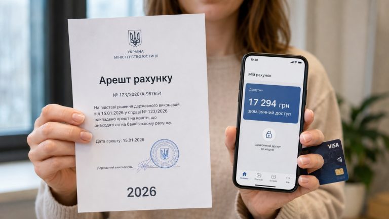 Арештували банківський рахунок через борги? Пояснюємо, як у 2026 році визначити рахунок для видаткових операцій, користуватися 17 294 грн на місяць і подати заяву виконавцю.