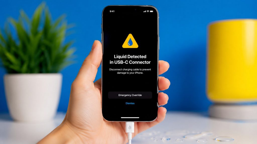 iPhone виявив вологу в роз’ємі: як безпечно висушити USB-C або Lightning, коли можна заряджати смартфон, чому не можна використовувати рис, фен і функцію Emergency Override лише в екстреній ситуації.