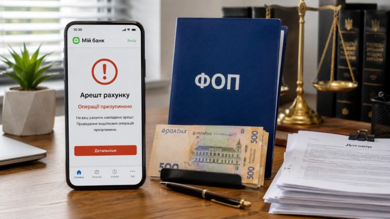 Арешт рахунку ФОП у 2026 році: які соціальні та цільові виплати не підлягають стягненню, як підтвердити походження грошей, подати заяву виконавцю та відновити доступ до коштів.
