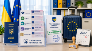 Українцям у ЄС готують перехід від тимчасового захисту до інших статусів. Які дозволи дадуть робота, навчання, сім’я та Blue Card і що зміниться після 2027 року.