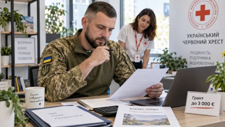 Ветерани та їхні родини з Вінницької й Миколаївської областей можуть подати заявку до 20 вересня на грант до 3 000 євро від Українського Червоного Хреста для старту або розвитку бізнесу у 2026 році.