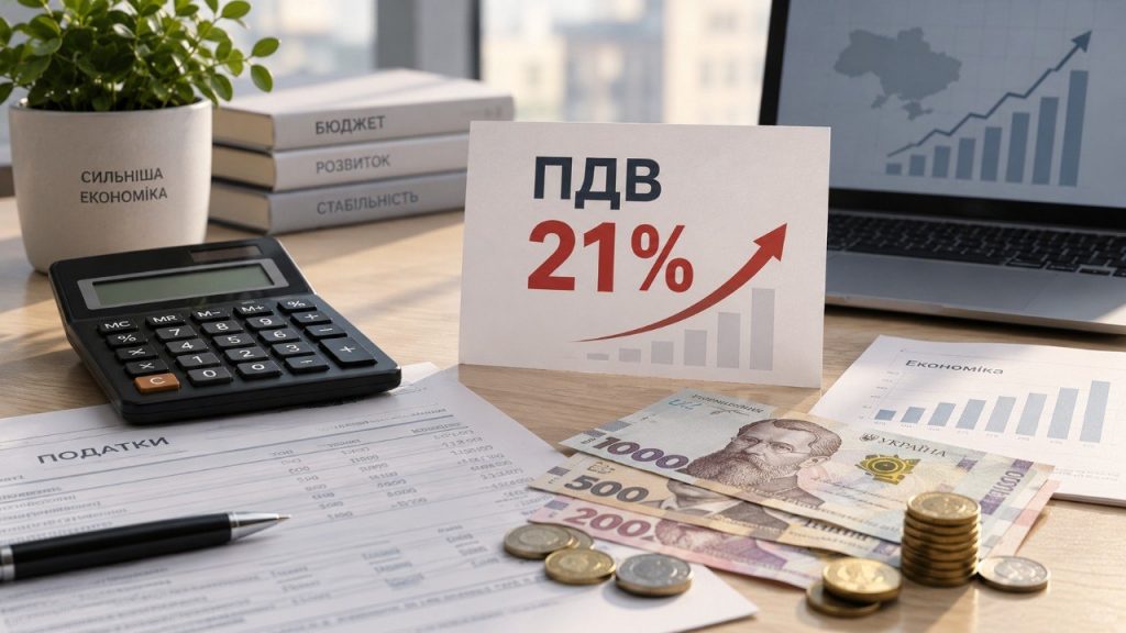 ПДВ в Україні у 2026 році становить 20%. Що відомо про можливу ставку 21%, скільки податок приносить бюджету та як зміна могла б вплинути на ціни, бізнес і покупців.