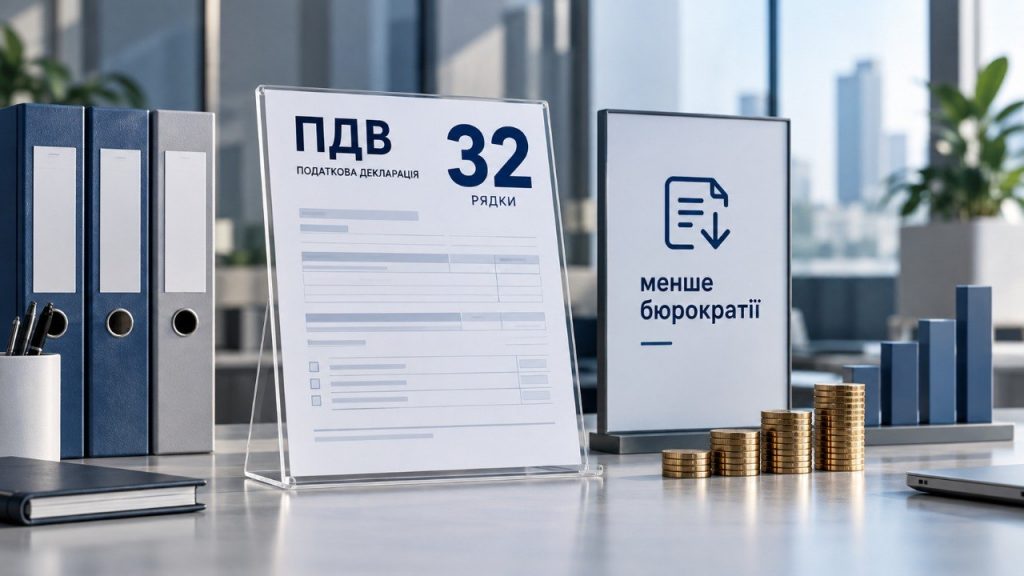 Мінфін і ДПС пропонують скоротити декларацію з ПДВ до 32 рядків. Малий і мікробізнес може заощадити 63,9 млн грн на рік, а нова форма набере чинності через два місяці після публікації наказу Мінфіну.