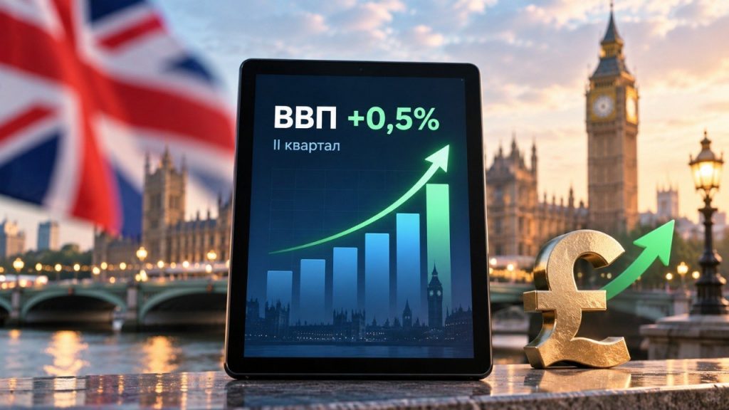 Економіка Великої Британії зросла на 0,5% у другому кварталі 2026 року. ONS підвищило оцінку через сильніші послуги, інвестиції бізнесу та зростання реальних доходів домогосподарств.