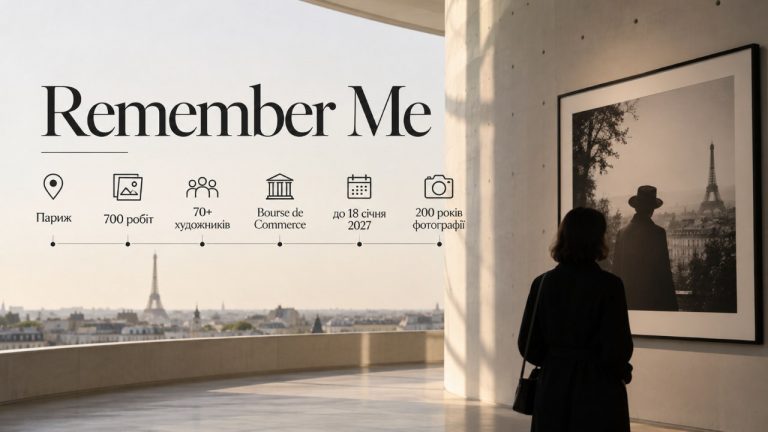 У Парижі відкрилася виставка Remember Me до 200-річчя фотографії: близько 700 робіт понад 70 авторів у Bourse de Commerce. Експозиція триватиме до 18 січня 2027 року й охоплює два століття мистецтва.